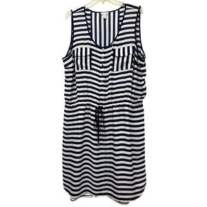 Nautica Women XXL High Low Shirt Dress Cover Up Coastal Fisherman, Beach‎ Preppy
